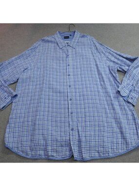 Rochester Shirt 3XL Blue Linen Plaid